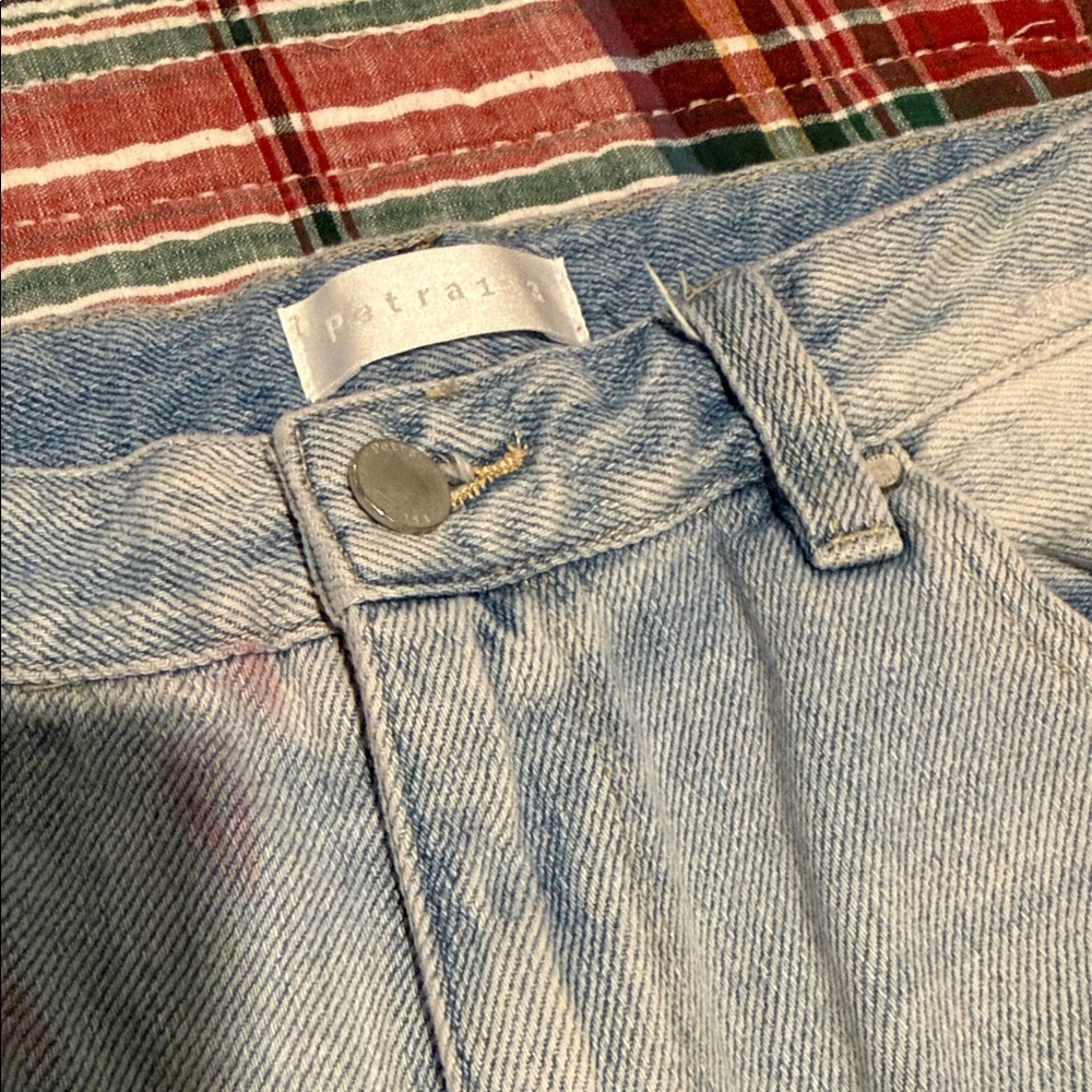 Petra 153 Light Blue Distressed Wide Leg Denim Jeans